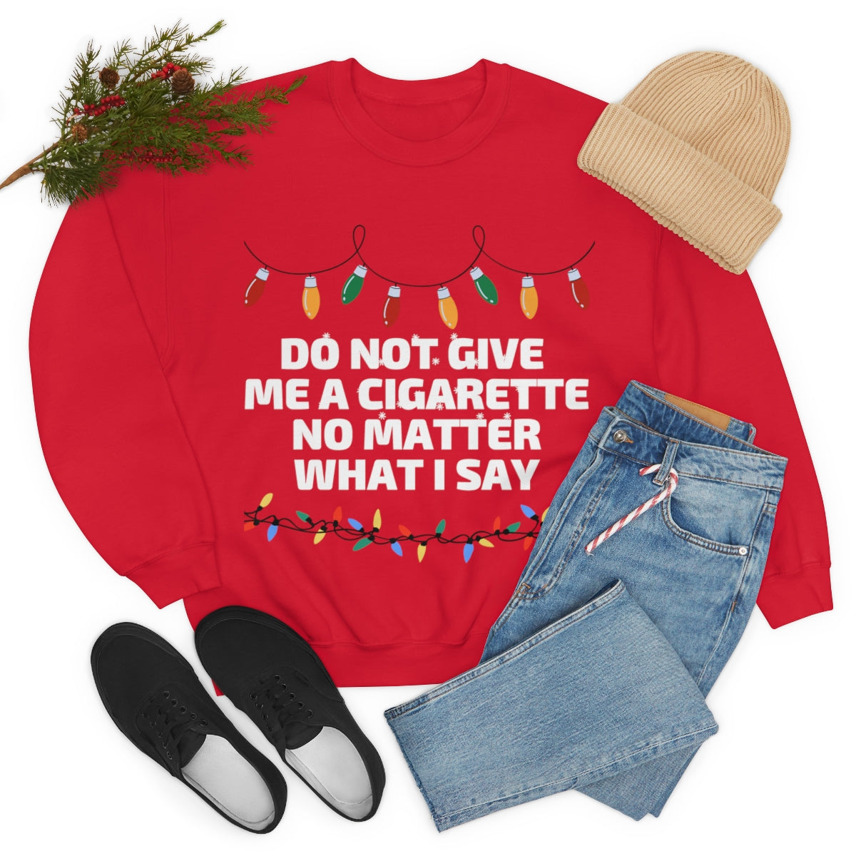 Ugly Christmas Cigs Crewneck Sweatshirt